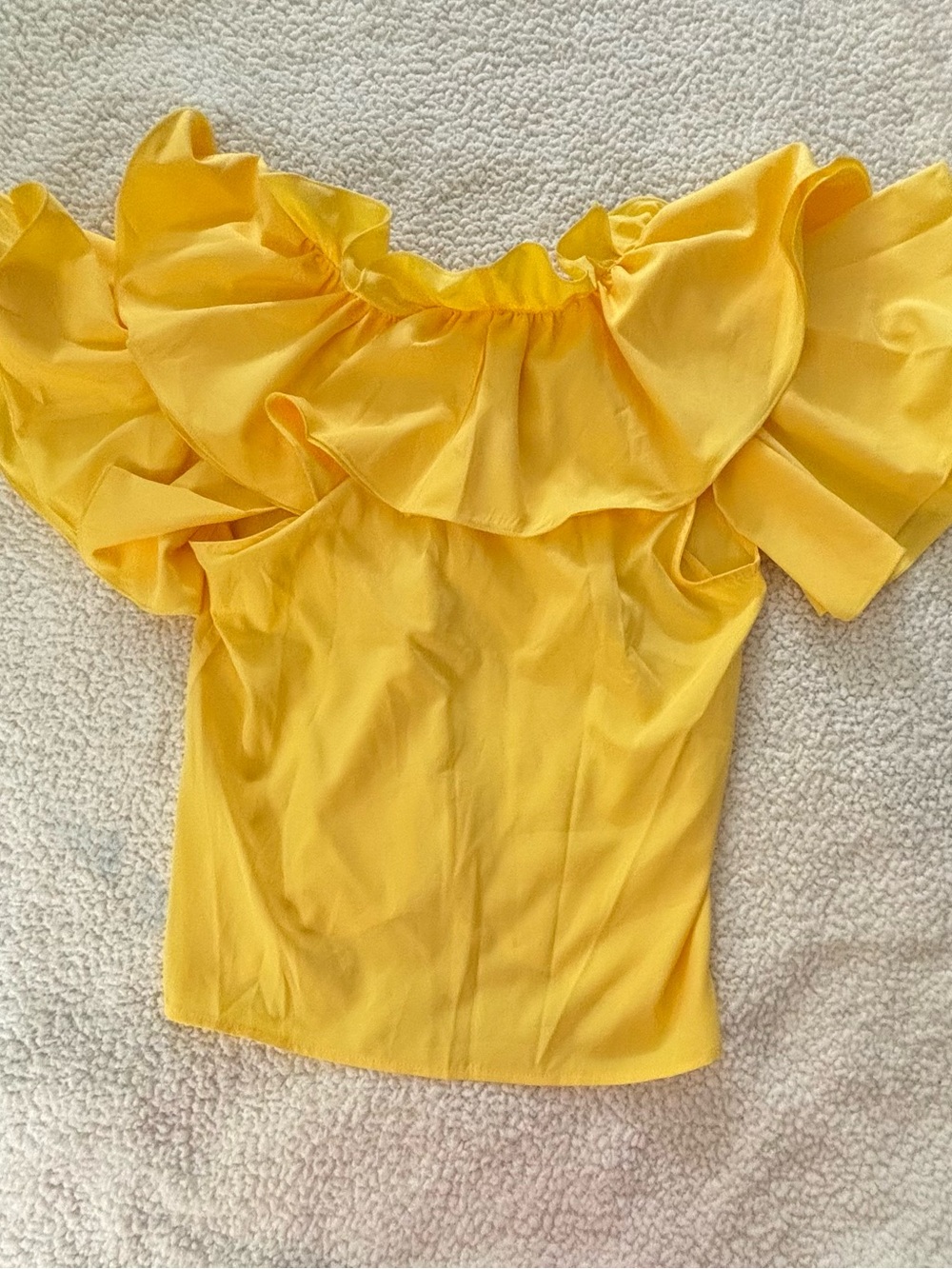 SHEIN Yellow Ruffle V-Neck Blouse - Picture 4 of 4